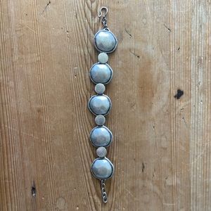 Handmade silver toggle bracelet